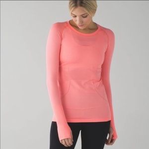 Coral Lululemon Swiftly Tech Long Sleeve